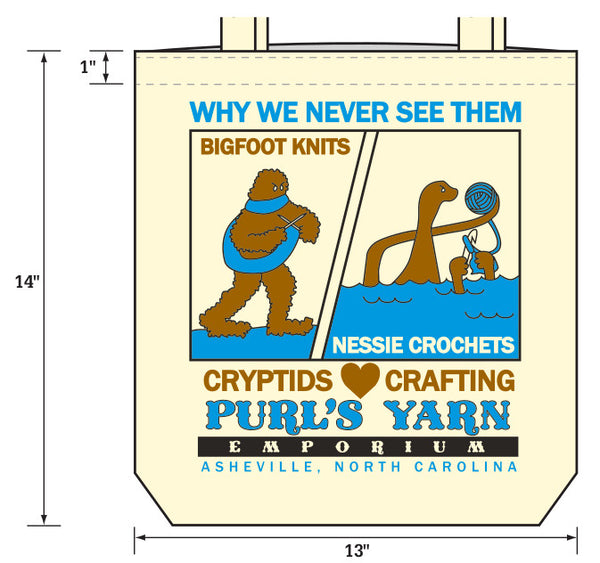 Purl's Tote Bag Cryptids Crafting