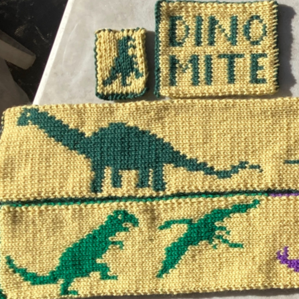 Double Knit Dinosaur Scarf Kit – Purl's Yarn Emporium