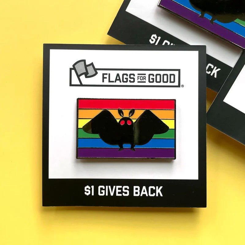 Mothman Rainbow Pride Enamel Pin