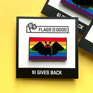 Mothman Rainbow Pride Enamel Pin