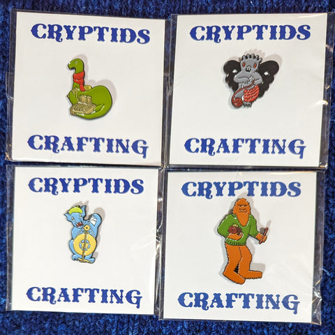 Cryptids Crafting Enamel Pins