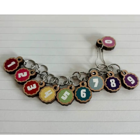 Rainbowy Stitch Markers from Comma Craft