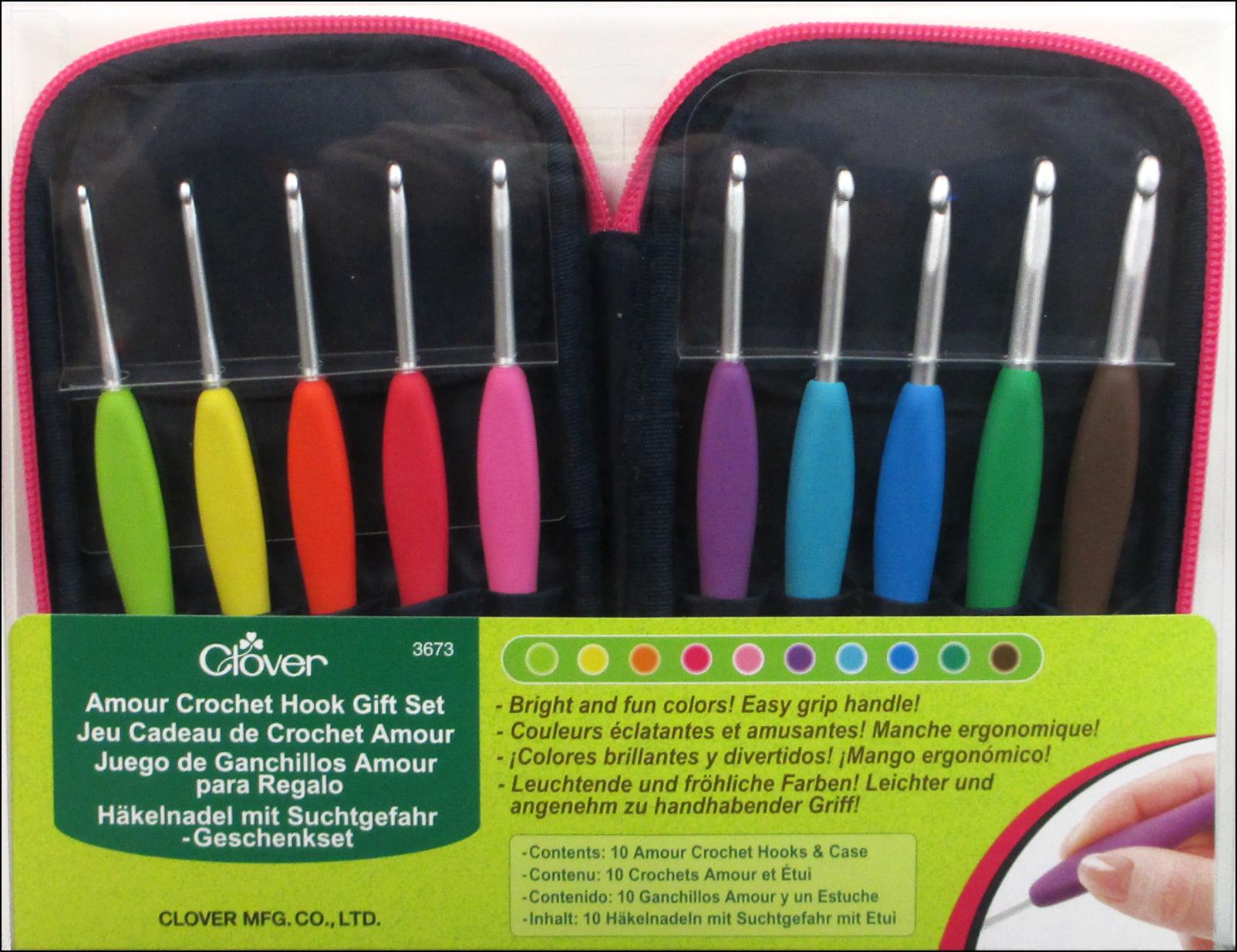 Clover Amour Steel Crochet Hook Set-2.25-6mm - Yarns For All