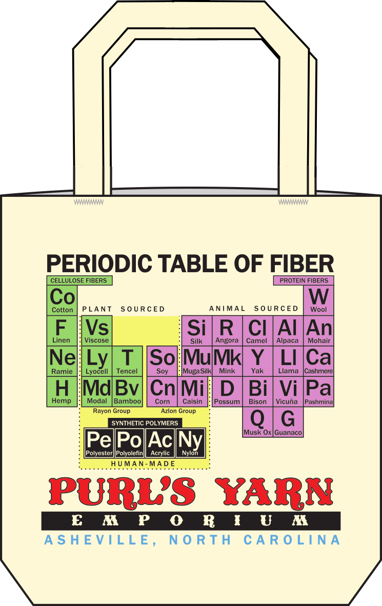 Purl's Tote Bag Periodic Table of Fiber
